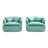 Pair of Confidential armchairs by Alberto Rosselli for Saporiti 1970