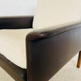 1960s retro Hans Olsen rosewood and leather lounge chair
