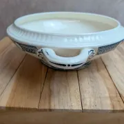Soupière ancienne en terre de fer Salins – Modèle Saïda – Décor bleu