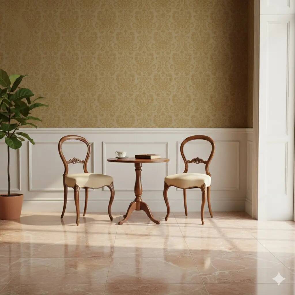 Antique walnut chairs with upholstered seats, Italy, mid-19th century.