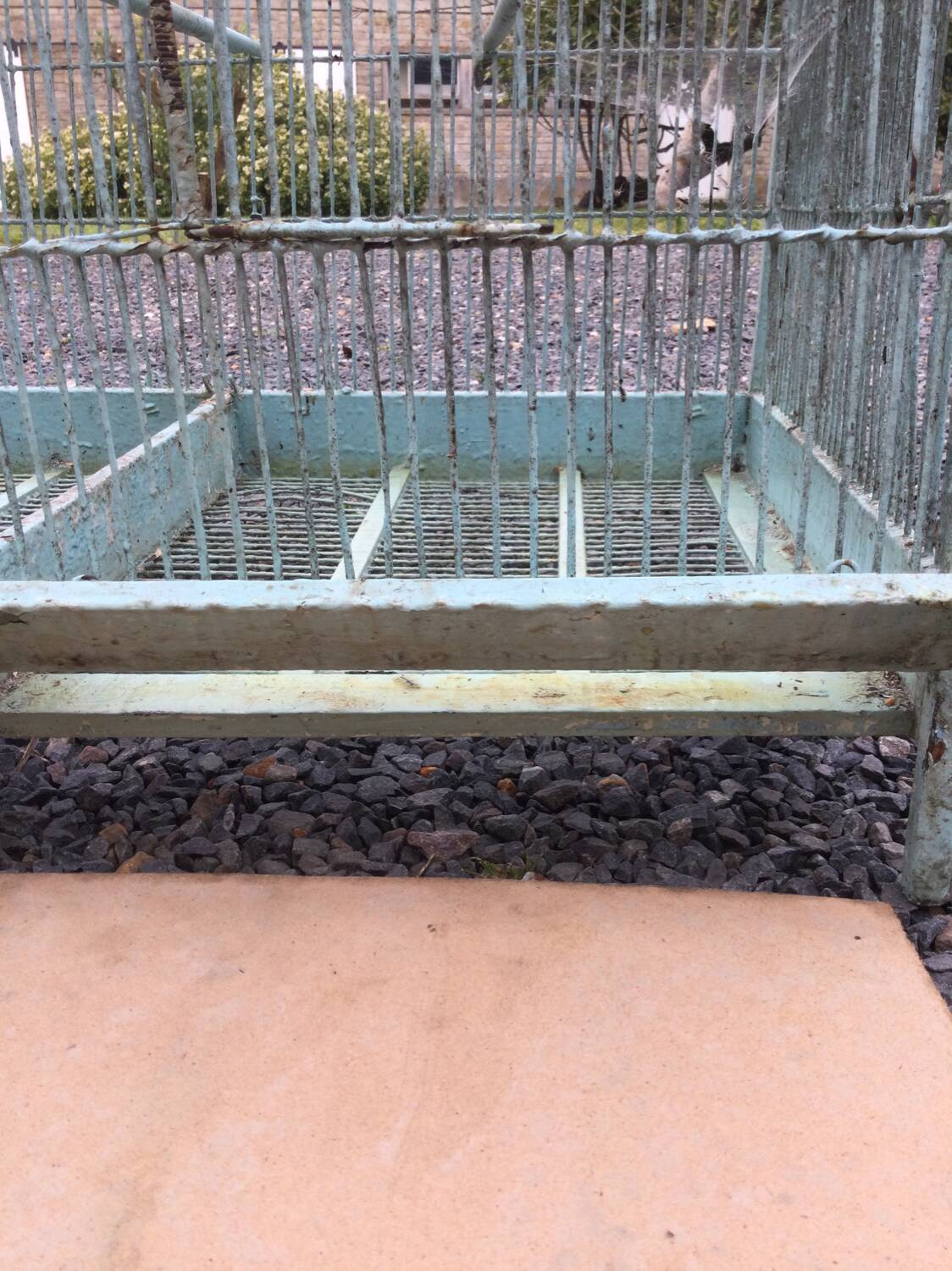 Old wooden and metal birdcage