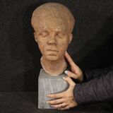 Italian terracotta sculpture with marble base