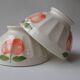 Lot de 2 anciens bols à facettes - motif pomme (ou pêche)