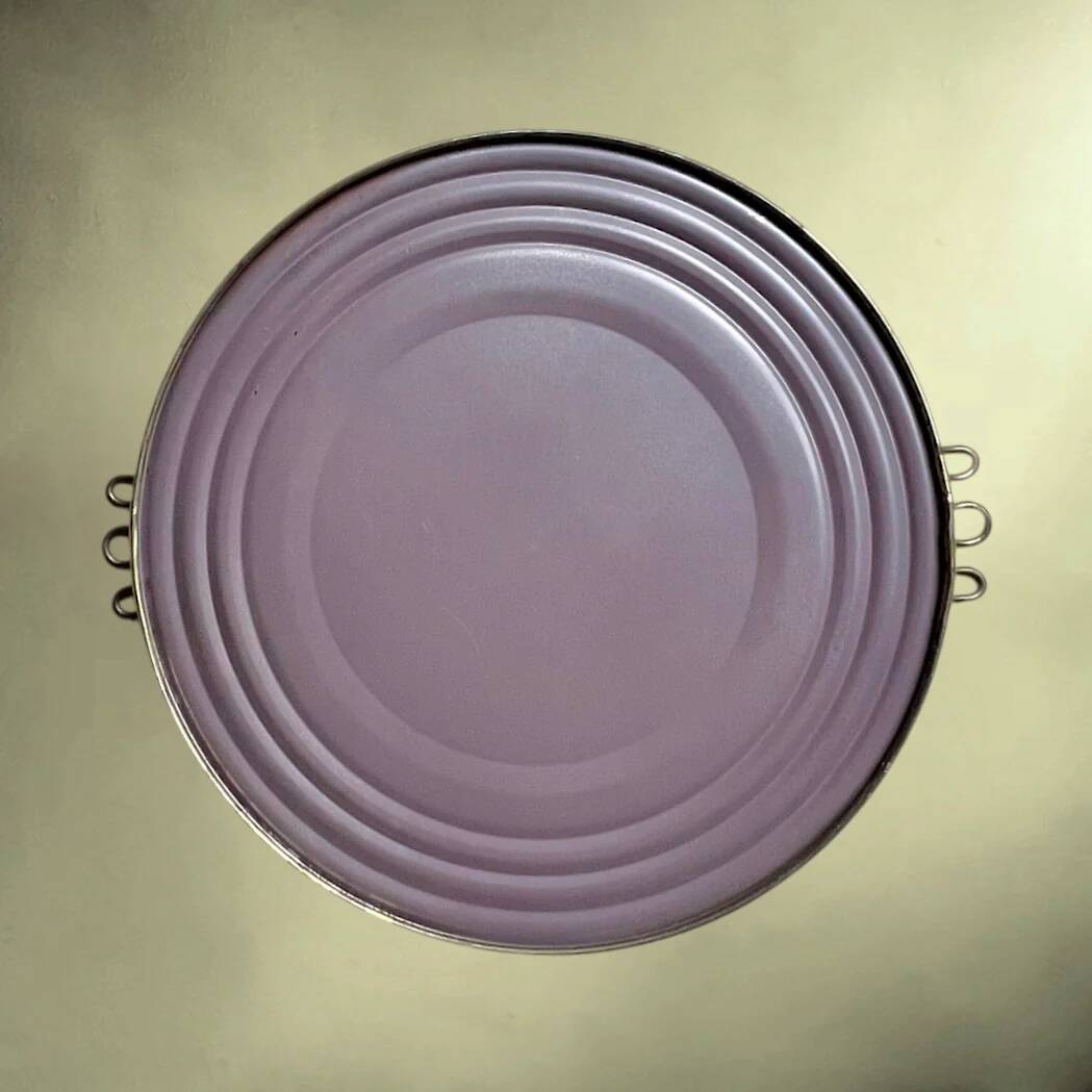 Plateau miroir rond en métal doré style Josef Frank - années 50 60