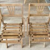 Set of 2 folding chairs for children from the 50s/60s