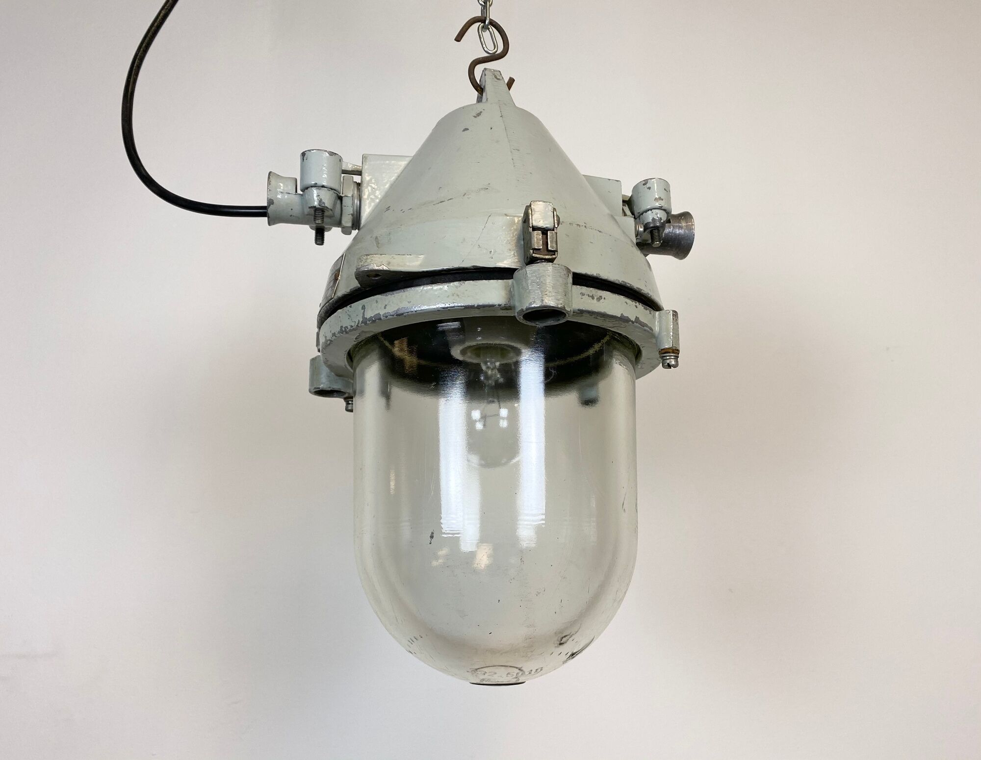 Grey Industrial Cast Aluminium Explosion Proof Lamp, 1960s