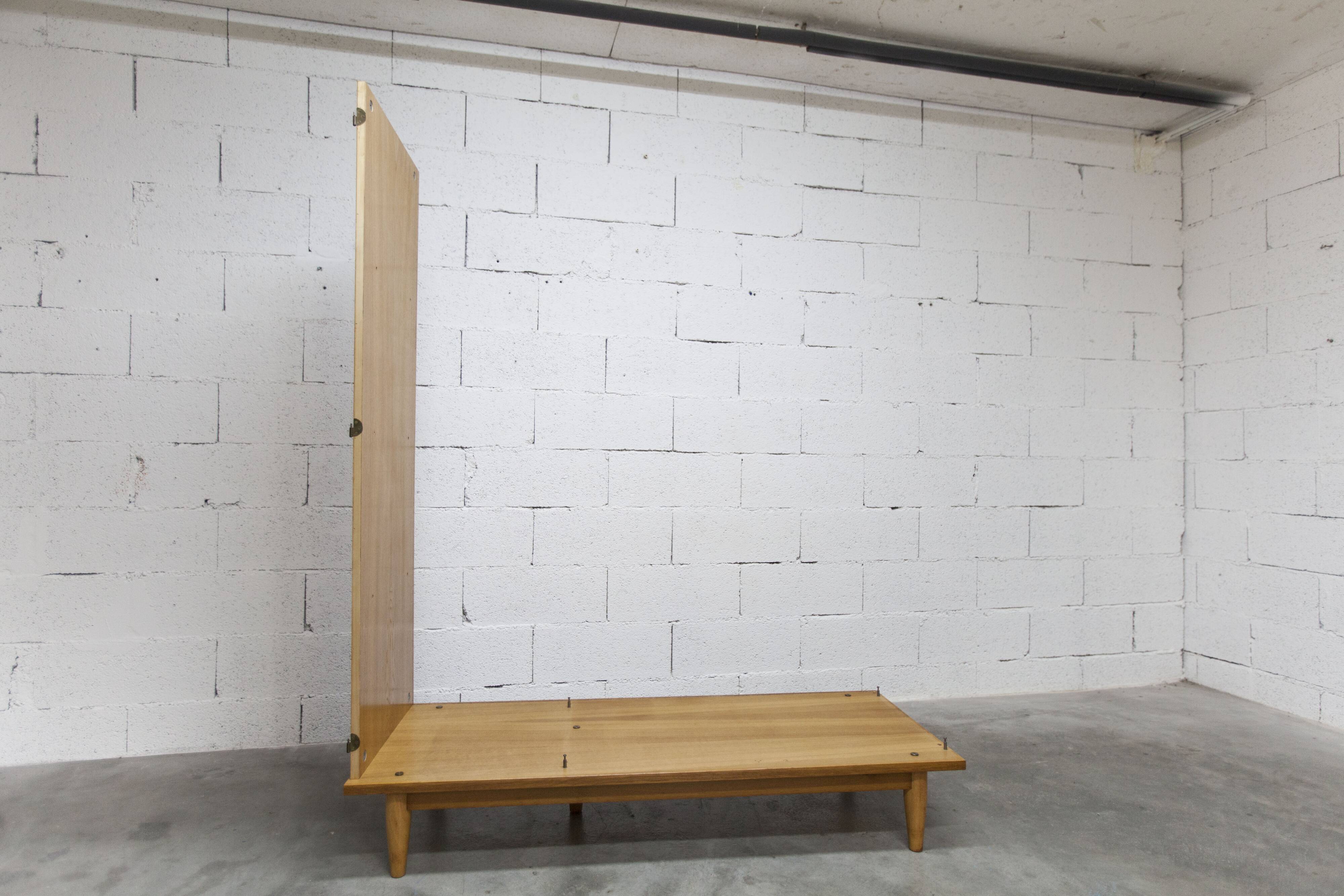 Scandinavian 3-door wardrobe in blond teak