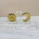 Vintage bookends sun and moon lucite and brass, 1970s