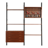 Teak wall unit PS System, Danish design, 1960s, manufactured by Randers Møb