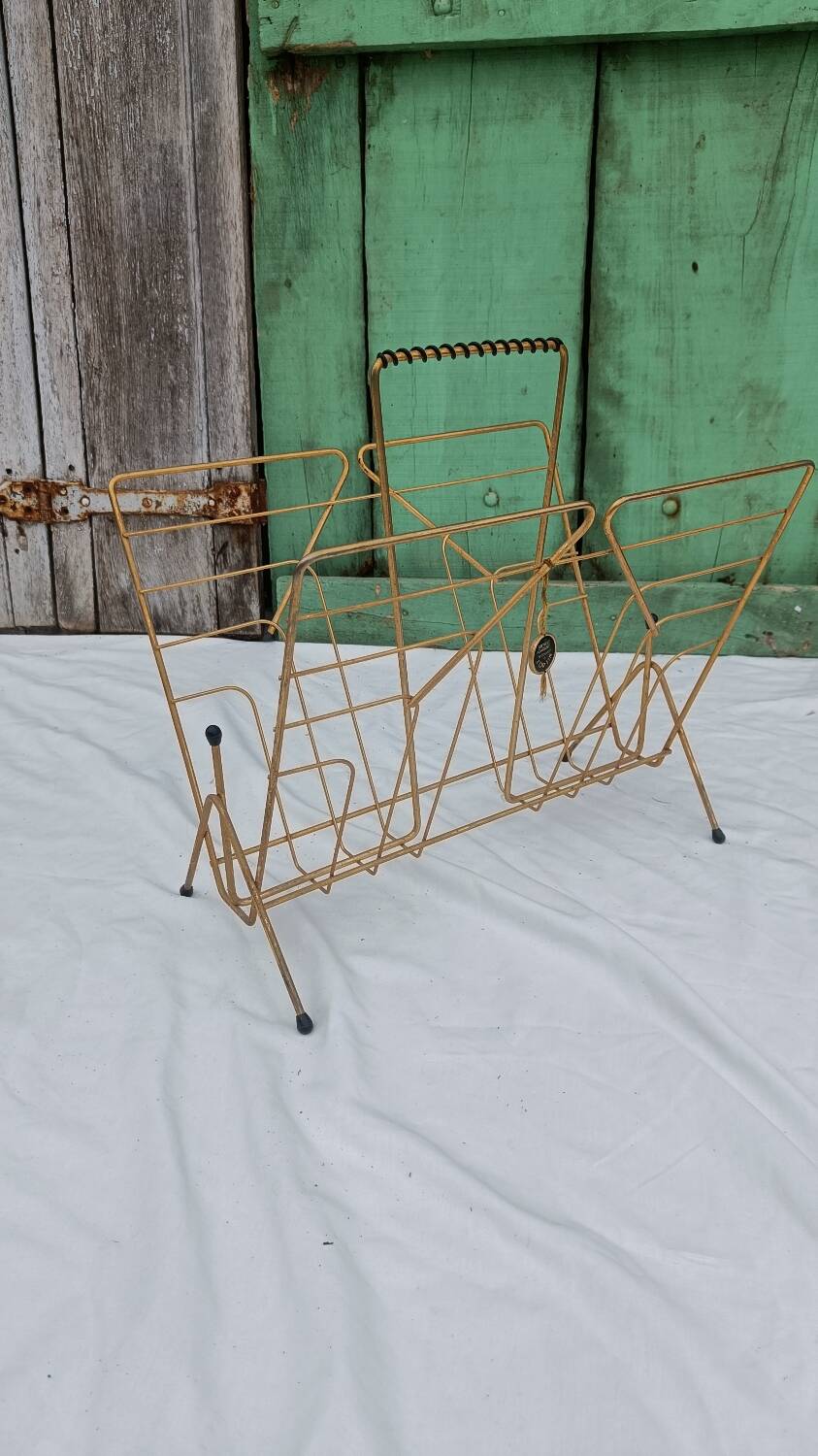 Vintage vinyl magazine rack