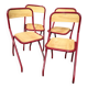 Chaises écoliers vintage