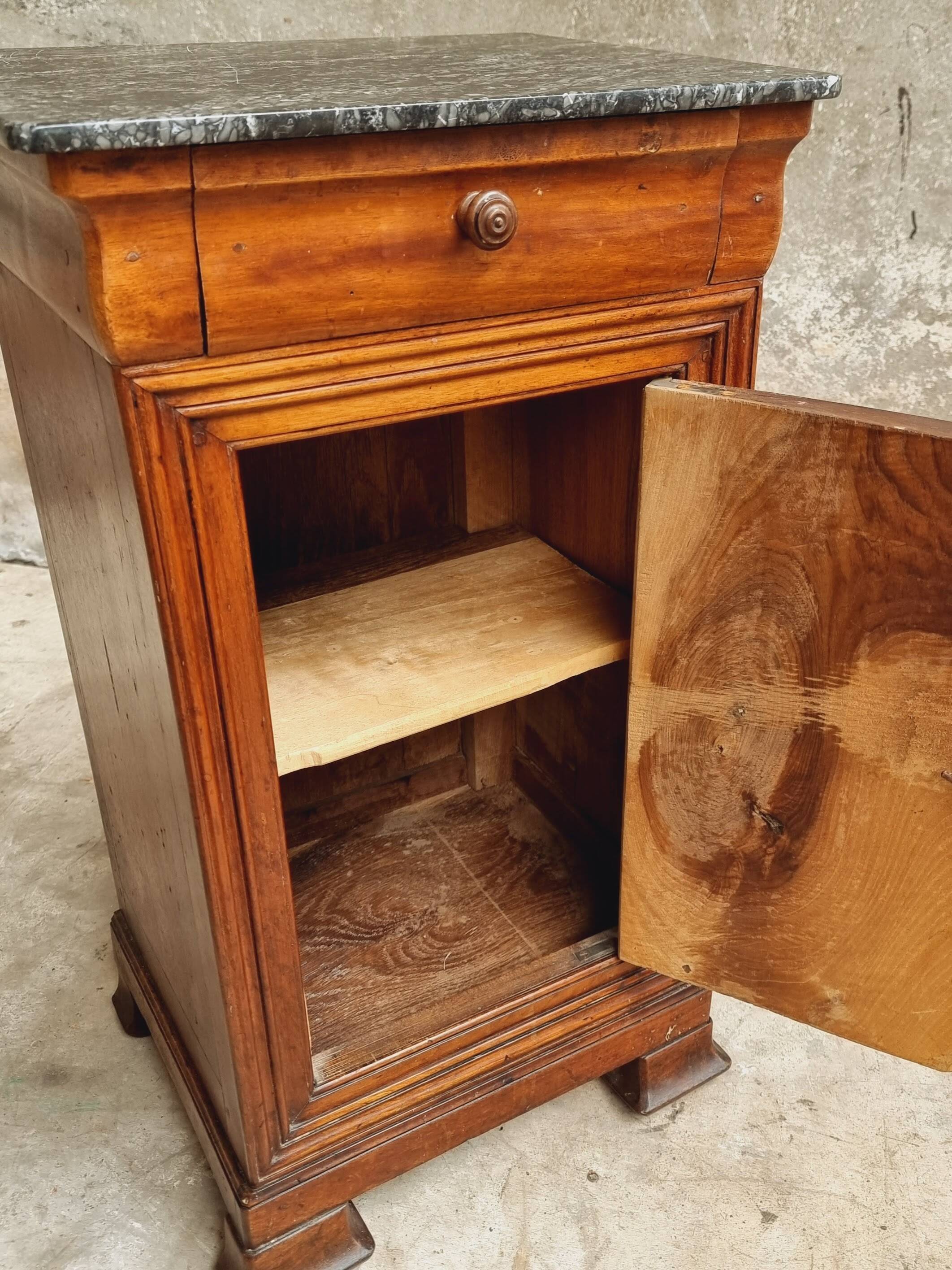 Antique small cabinet French hall cupboard walnut