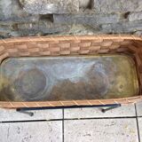 Planter on foot in braided wood 60/70s