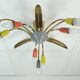 1950s mid century sputnik spider 9-light CEILING LAMP brass metal