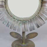 Jean Vinay flower mirror 1960s, In copper & brass