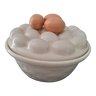 Salad bowl flat egg box trompe l'oeil earthenware