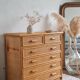 Commode en rotin vintage circa années 70