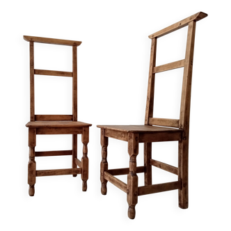 Paire de chaises anciennes prie Dieu XIXeme
