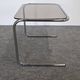 Nested tables with tubular chrome and smoked glass, France 1970.