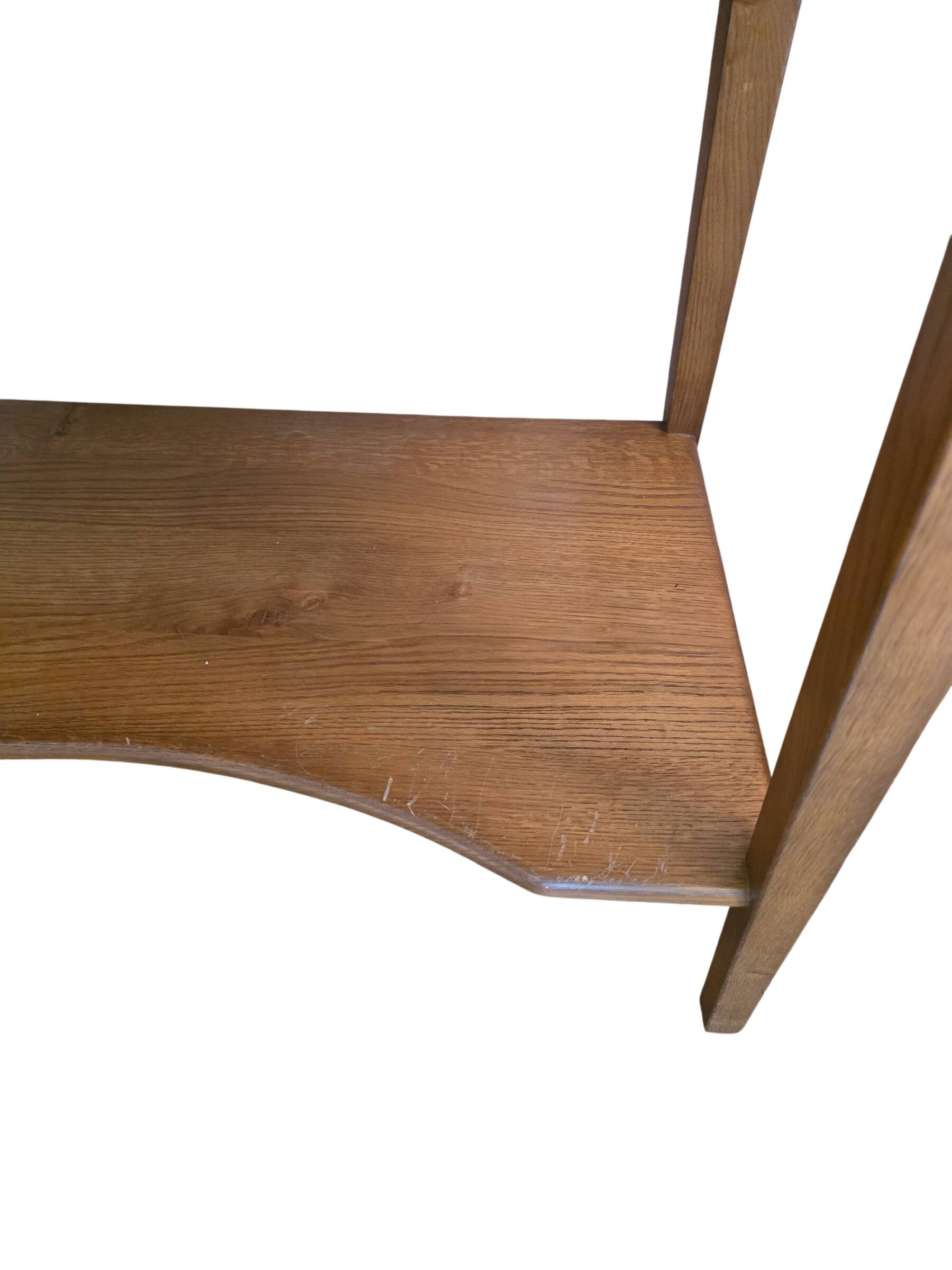 Vintage oak desk with raised top, 1970s.