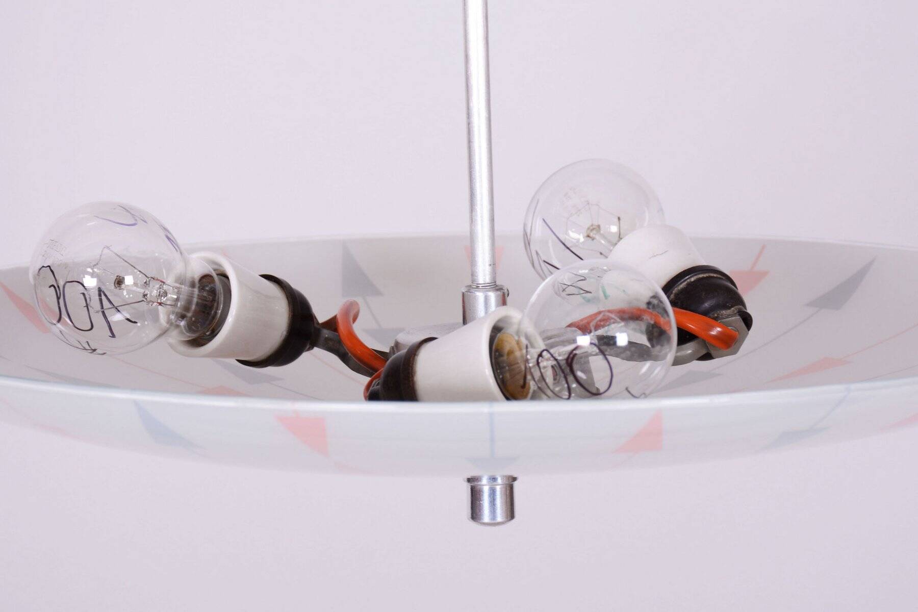Mid-Century Chandelier in Chromed Steel by Napako, Czech, 1950s