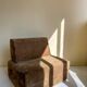 Vintage brown velvet armchair from the 1970s