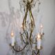 4-light bronze and crystal chandelier