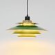 Suspension verte lampe Jeka, années 1970