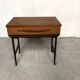 Teak bedside table on casters, vintage 60s end table