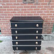 Black gold chest of drawers vintage furniture