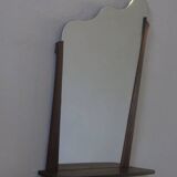 Danish teak wall mirror with shelf, 1960s