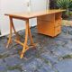 Bureau vintage en bambou et osier