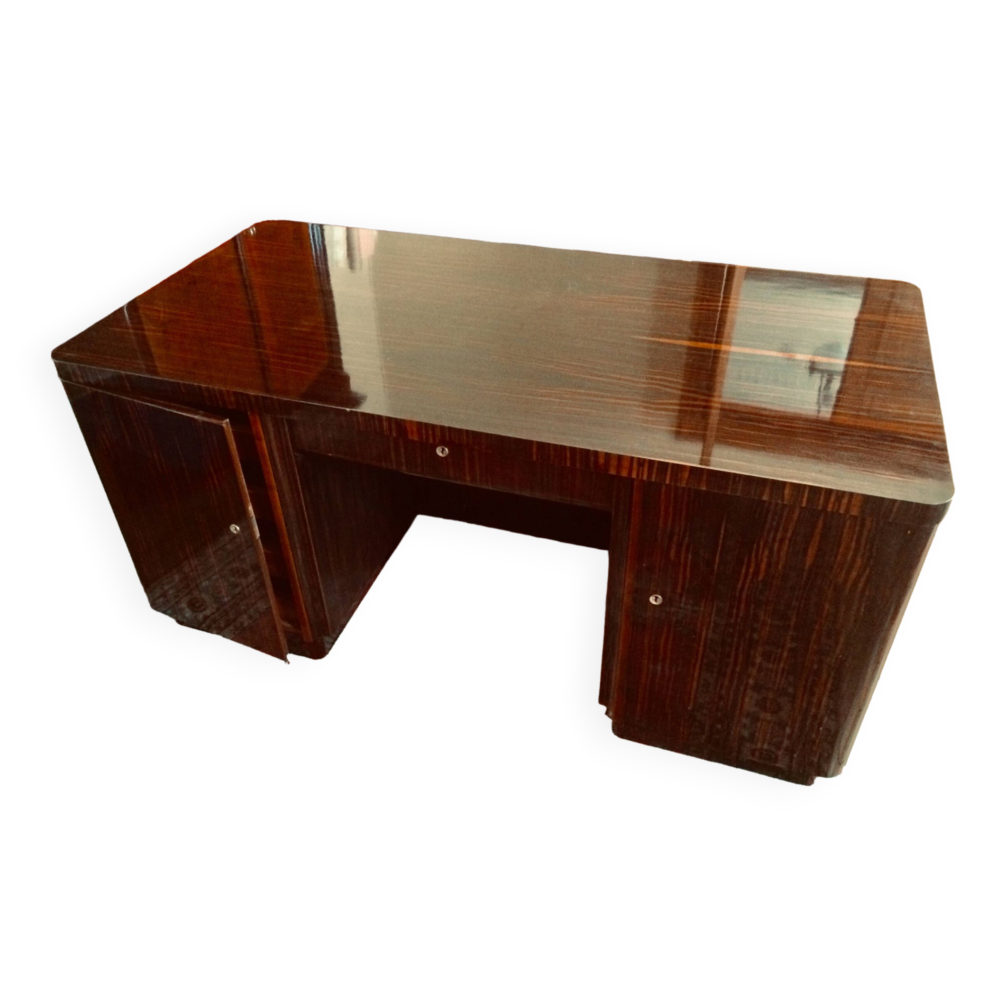 Art Deco desk in Macassar ebony