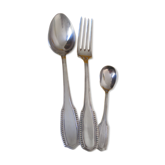 Trio of argneté metal cutlery