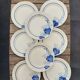 8 assiettes fleurs bleues Badonviller Rosane