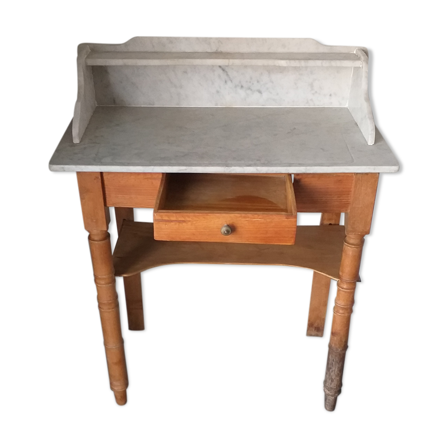 Old toilet table hairdresser with marble tray.