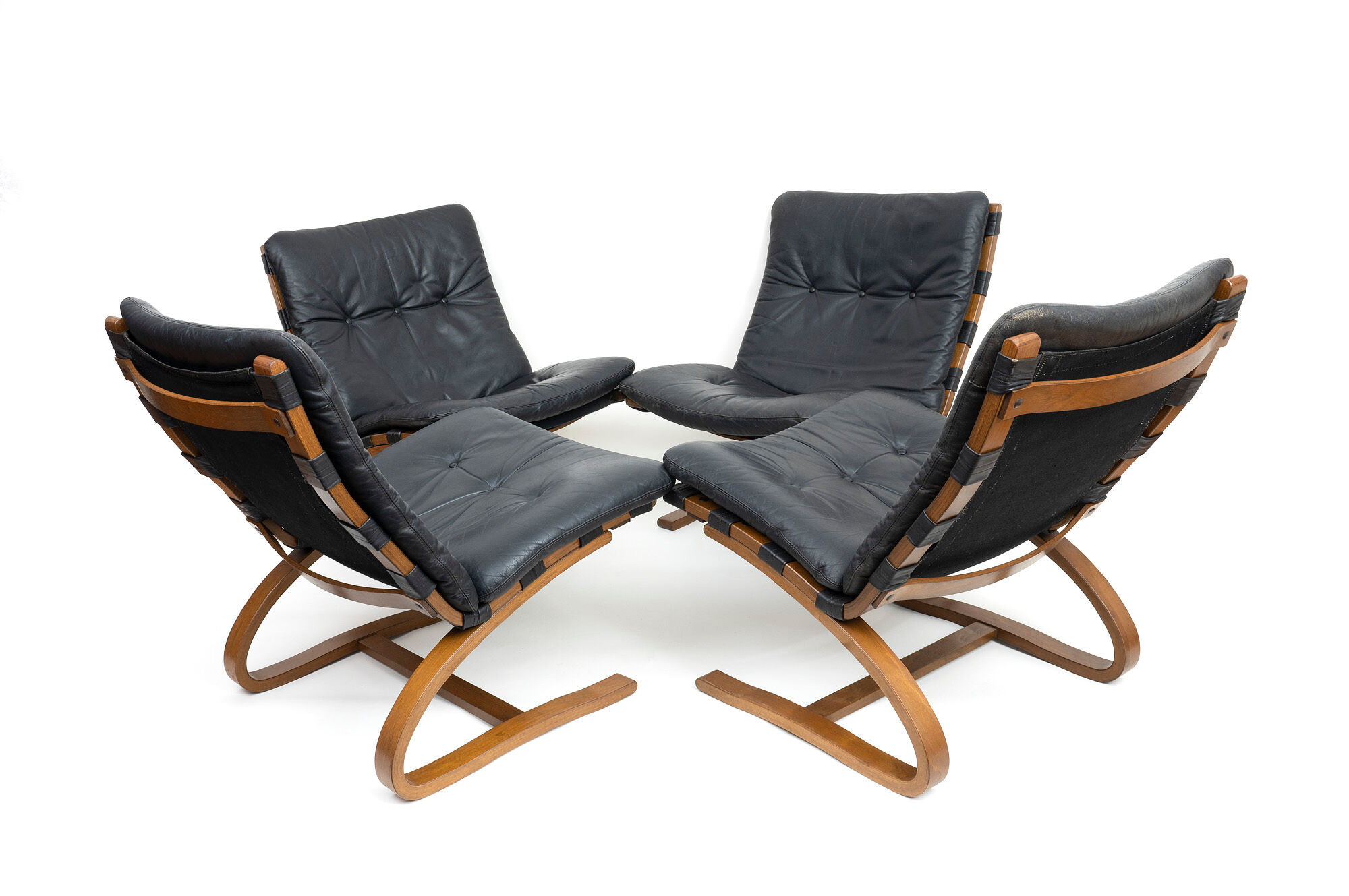 Set of 4 Kangaroo chairs, Westnofa, Norway 1970