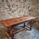 French farmhouse table in oak – 1950-1970 – Top made of solid blocks