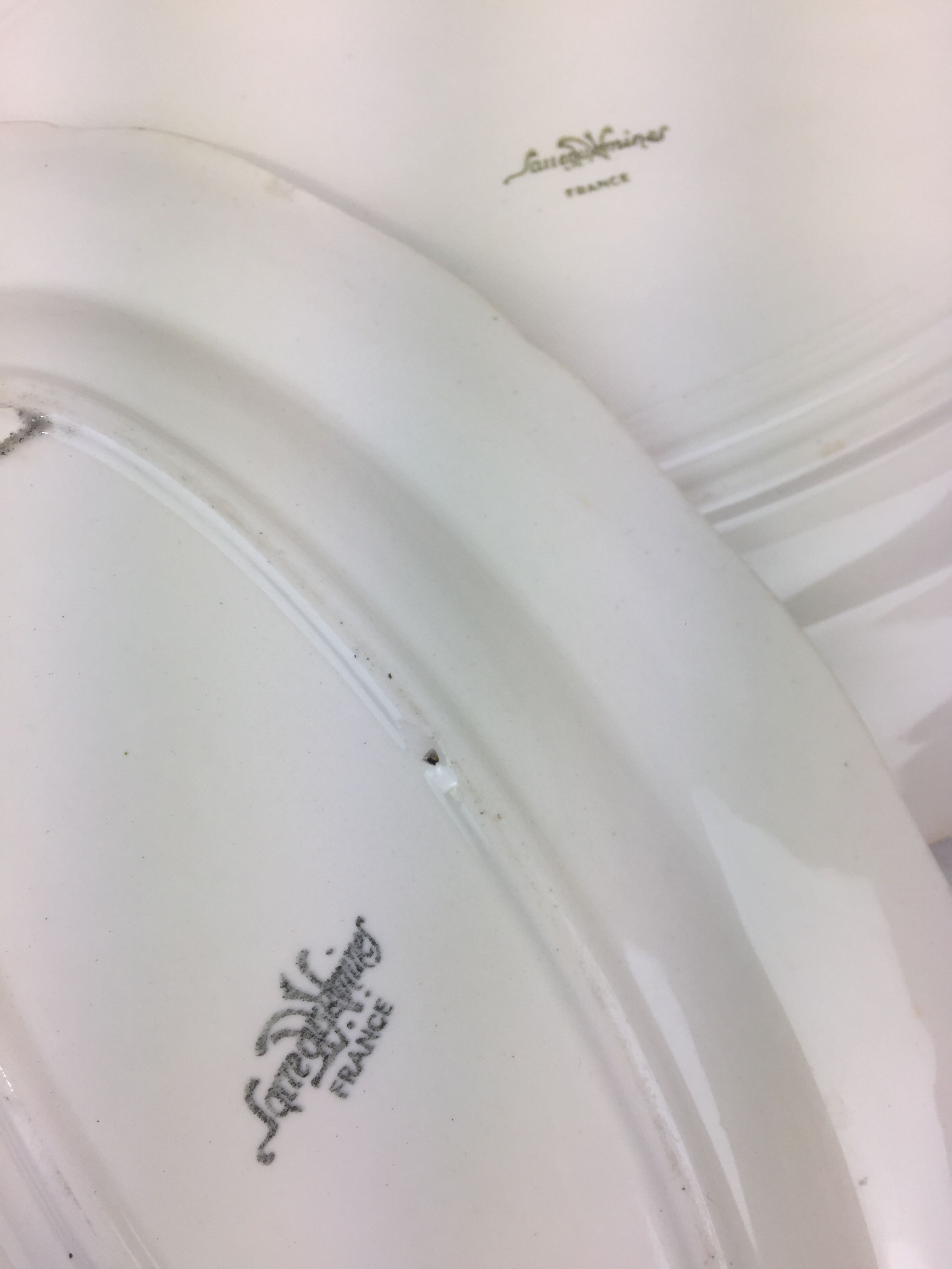 Old oval dishes, ivory color made in france Digoin Sarreguemines