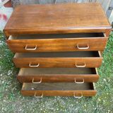 Ancienne commode bois 4 tiroirs années 50 vintage