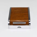 Carl Aubock rolling shutter storage box from the 1930s, cigarette dispenser, walnut, Vienna