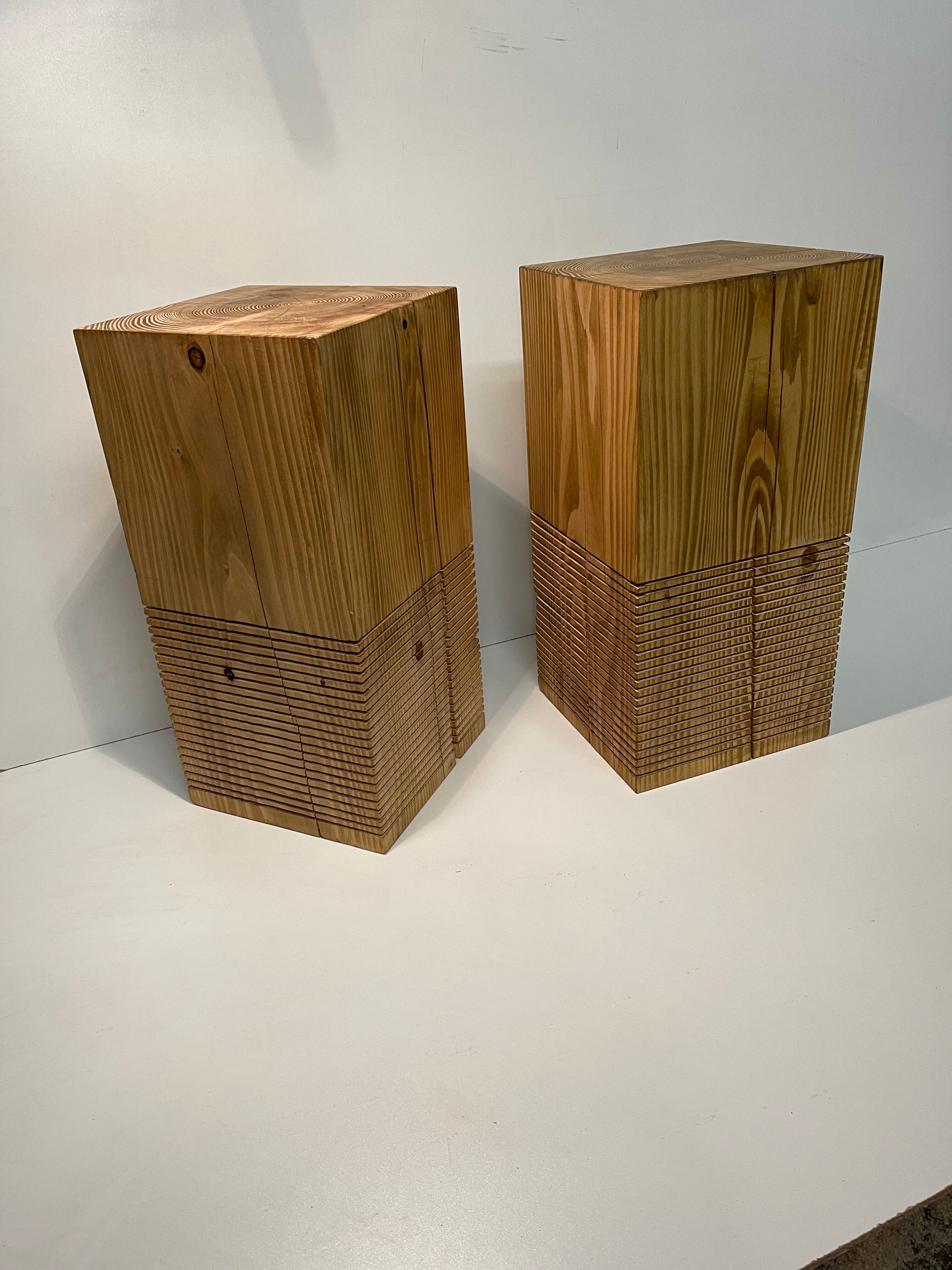 Pair of brotalist stool