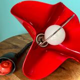 Ceiling pendant lamp / vintage and retro ceiling lamp / 1970s / red colour