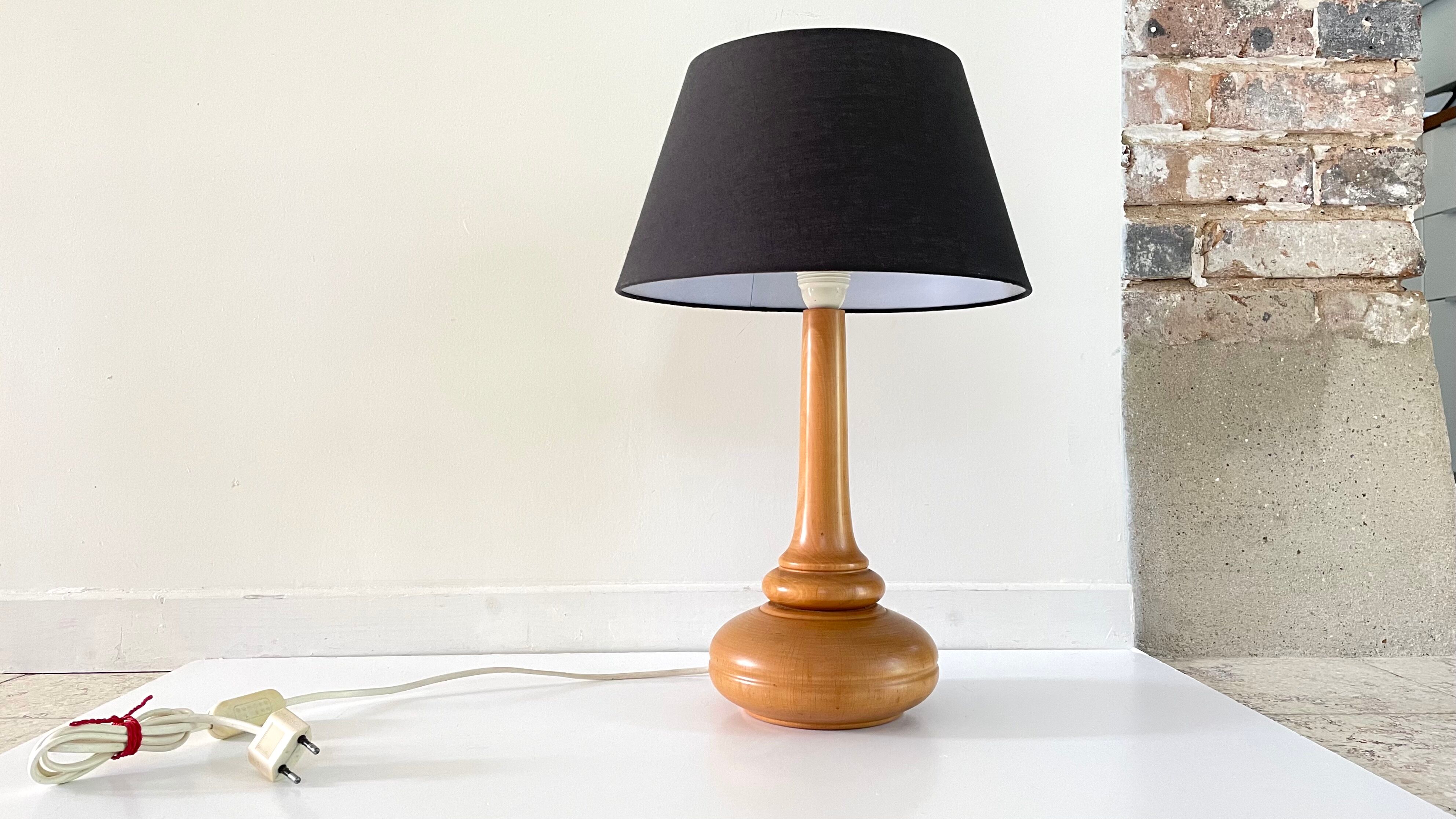 Vintage lemon wood lamp foot