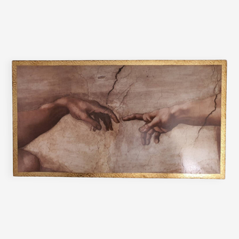 Tableau sur bois: reproduction les deux mains