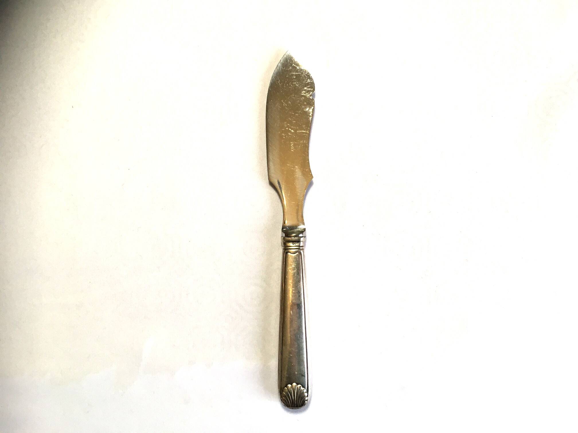 Silver metal cheese knife