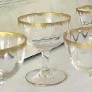 Liqueur Glasses, Vintage French Set of 6 – Gold Rimmed Stemware