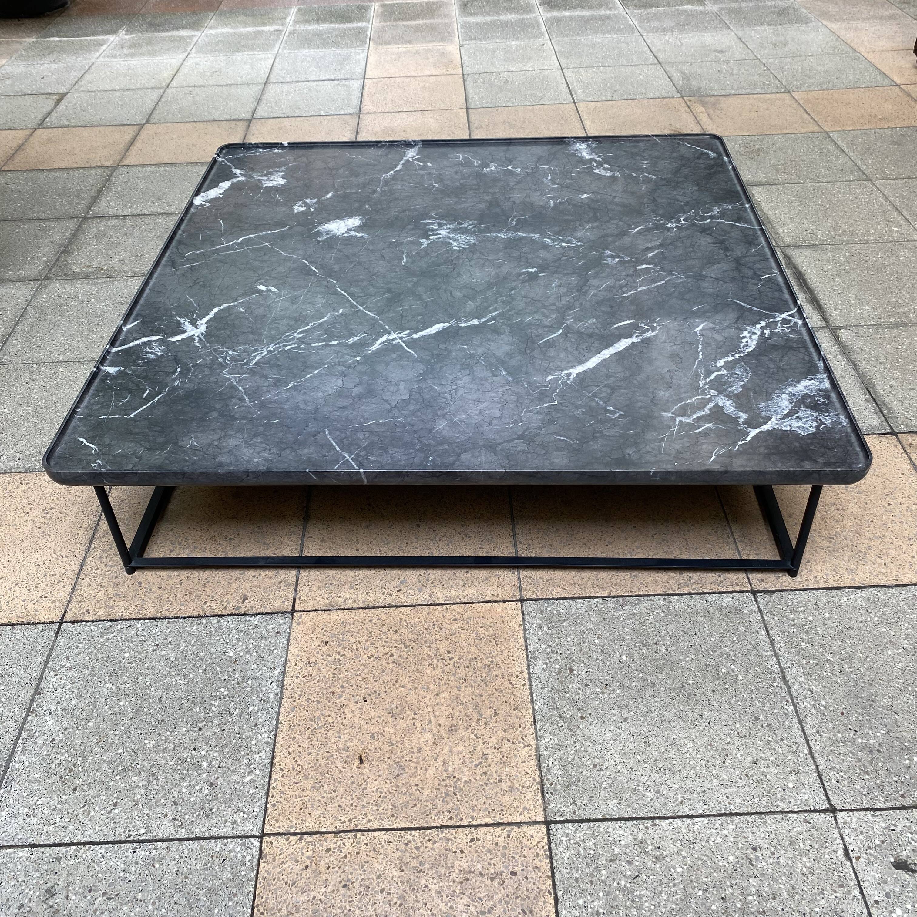Torei square table Carnico gray marble - H 31