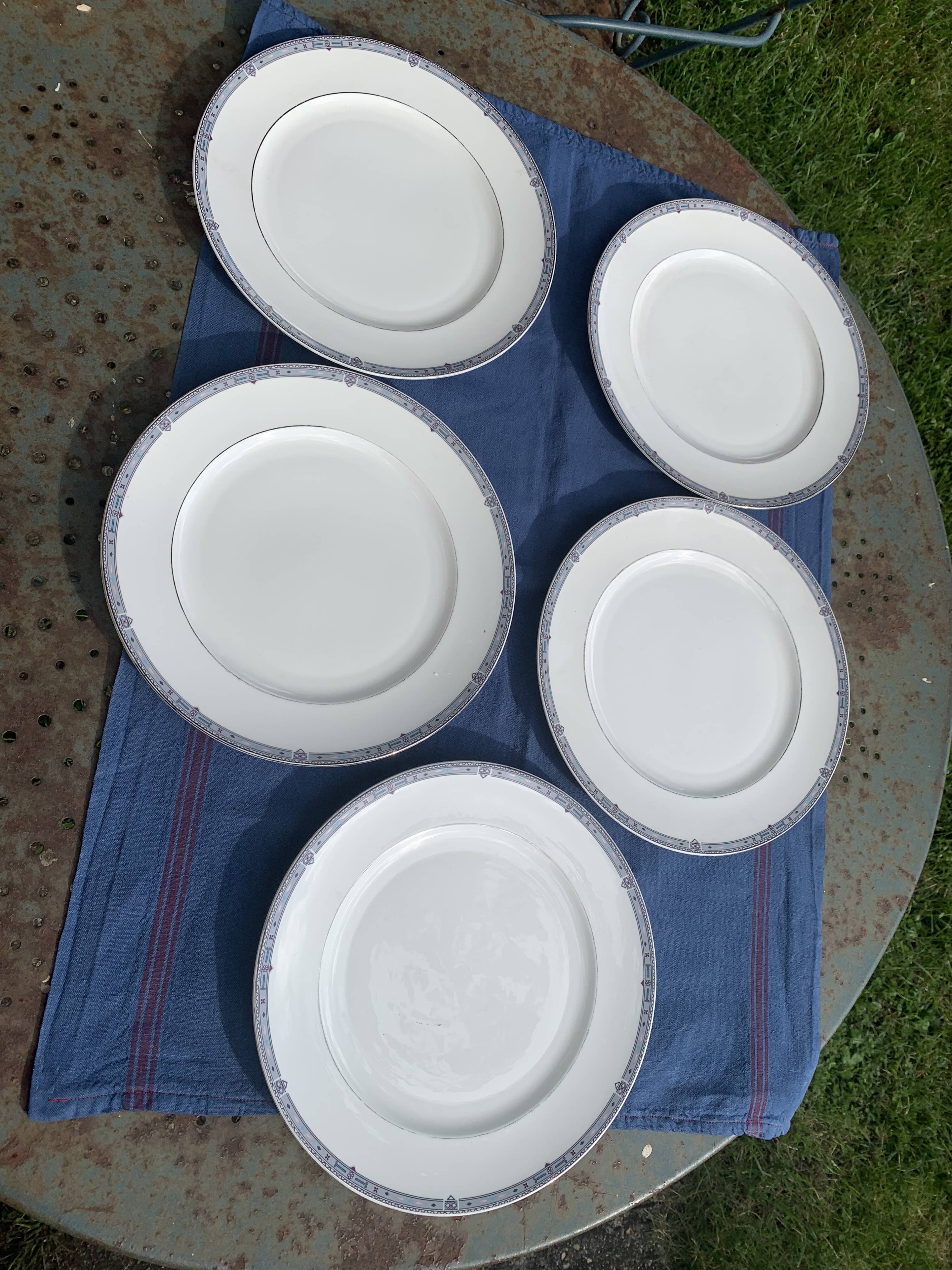 5 large vintage royal bone china dinner plates