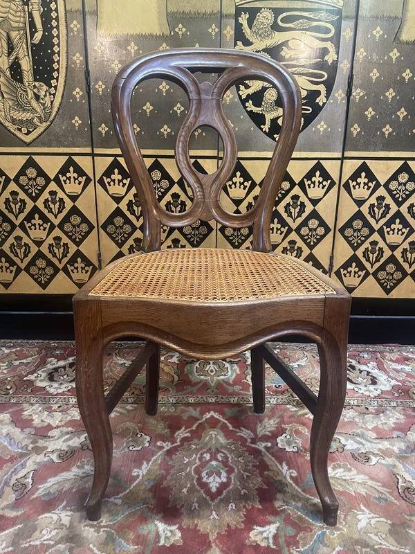 Set of 8 Louis Philippe cane chairs - caned in oak